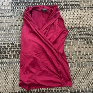 A’nue Ligne / A’Nue Miami The Wrap Tank Top, Sleeveless Blouse, Fuchsia, Small
